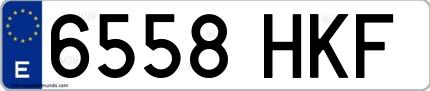 Ejemplo de matrícula española 6558 HKF