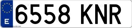 Ejemplo de matrícula española 6558 KNR