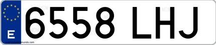 Ejemplo de matrícula española 6558 LHJ