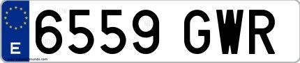 Ejemplo de matrícula española 6559 GWR