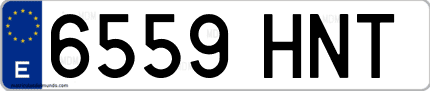 Ejemplo de matrícula de coche ordinaria 6559 HNT