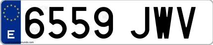 Ejemplo de matrícula española 6559 JWV