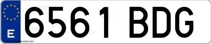 Ejemplo de matrícula española 6561 BDG