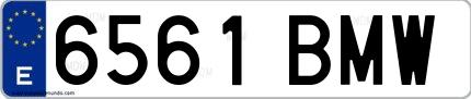 Ejemplo de matrícula española 6561 BMW