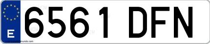 Ejemplo de matrícula de coche ordinaria 6561 DFN