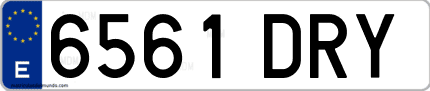 Ejemplo de matrícula de coche ordinaria 6561 DRY