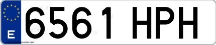 Ejemplo de matrícula española 6561 HPH