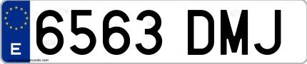 Ejemplo de matrícula española 6563 DMJ