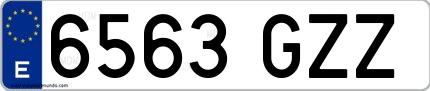 Ejemplo de matrícula española 6563 GZZ