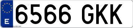 Ejemplo de matrícula española 6566 GKK