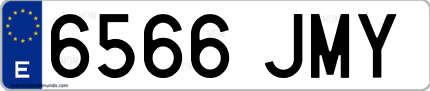 Ejemplo de matrícula de coche ordinaria 6566 JMY