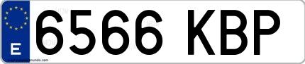 Ejemplo de matrícula española 6566 KBP