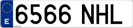 Ejemplo de matrícula española 6566 NHL