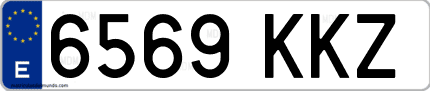 Ejemplo de matrícula de coche ordinaria 6569 KKZ