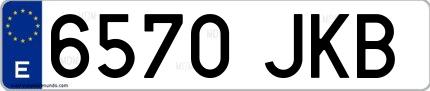 Ejemplo de matrícula española 6570 JKB