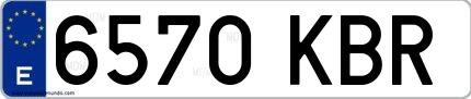 Ejemplo de matrícula española 6570 KBR