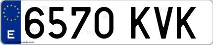 Ejemplo de matrícula española 6570 KVK