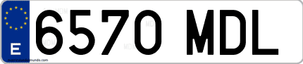 Ejemplo de matrícula de coche ordinaria 6570 MDL