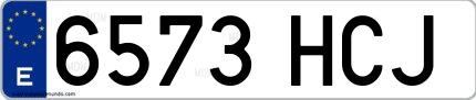 Ejemplo de matrícula española 6573 HCJ