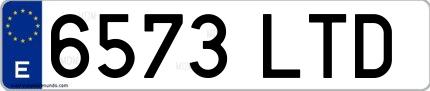 Ejemplo de matrícula de coche ordinaria 6573 LTD