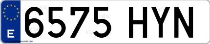 Ejemplo de matrícula española 6575 HYN