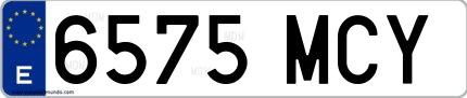 Ejemplo de matrícula española 6575 MCY
