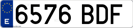 Ejemplo de matrícula de coche ordinaria 6576 BDF