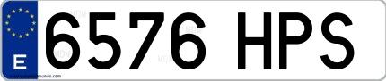 Ejemplo de matrícula española 6576 HPS
