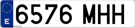 Ejemplo de matrícula española 6576 MHH