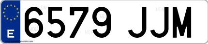 Ejemplo de matrícula española 6579 JJM