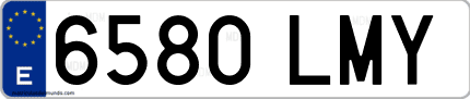 Ejemplo de matrícula de coche ordinaria 6580 LMY