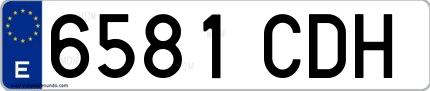 Ejemplo de matrícula española 6581 CDH