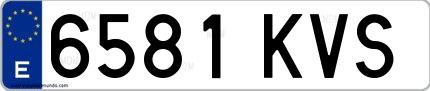 Ejemplo de matrícula española 6581 KVS