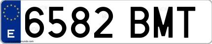 Ejemplo de matrícula española 6582 BMT