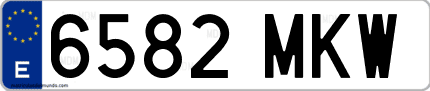 Ejemplo de matrícula de coche ordinaria 6582 MKW