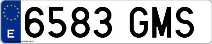Ejemplo de matrícula española 6583 GMS