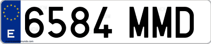 Ejemplo de matrícula de coche ordinaria 6584 MMD