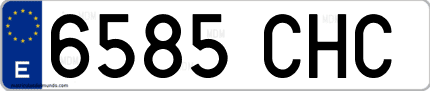 Ejemplo de matrícula de coche ordinaria 6585 CHC