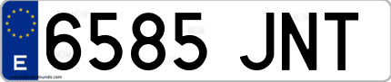 Ejemplo de matrícula de coche ordinaria 6585 JNT