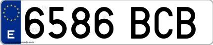 Ejemplo de matrícula española 6586 BCB