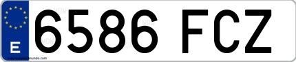 Ejemplo de matrícula española 6586 FCZ