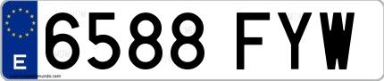Ejemplo de matrícula española 6588 FYW