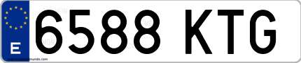 Ejemplo de matrícula de coche ordinaria 6588 KTG