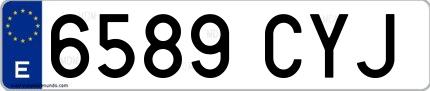 Ejemplo de matrícula española 6589 CYJ