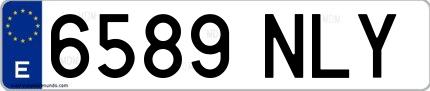 Ejemplo de matrícula española 6589 NLY