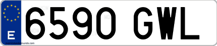 Ejemplo de matrícula de coche ordinaria 6590 GWL