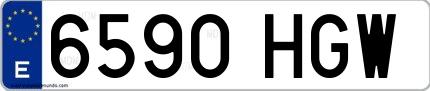 Ejemplo de matrícula española 6590 HGW