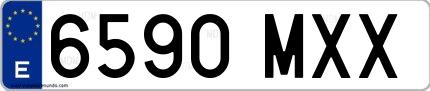 Ejemplo de matrícula de coche ordinaria 6590 MXX