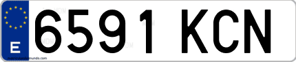 Ejemplo de matrícula de coche ordinaria 6591 KCN