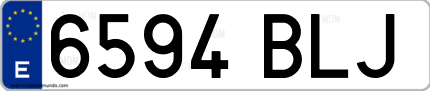 Ejemplo de matrícula de coche ordinaria 6594 BLJ